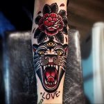 Фото рисунка тату оскал пантеры 05.02.2020 №098 -panther grin tattoo- tatufoto.com