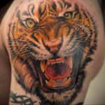 Фото рисунка тату оскал тигра 05.02.2020 №003 -tiger grin tattoo- tatufoto.com