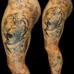 Фото рисунка тату оскал тигра 05.02.2020 №008 -tiger grin tattoo- tatufoto.com