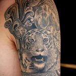Фото рисунка тату оскал тигра 05.02.2020 №011 -tiger grin tattoo- tatufoto.com