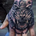 Фото рисунка тату оскал тигра 05.02.2020 №024 -tiger grin tattoo- tatufoto.com
