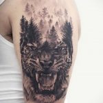 Фото рисунка тату оскал тигра 05.02.2020 №053 -tiger grin tattoo- tatufoto.com