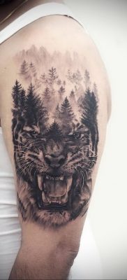 Фото рисунка тату оскал тигра 05.02.2020 №053 -tiger grin tattoo- tatufoto.com