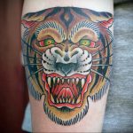 Фото рисунка тату оскал тигра 05.02.2020 №070 -tiger grin tattoo- tatufoto.com
