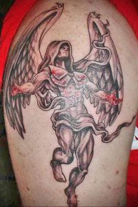 Фото тату про любовь рисунок ангела 03.02.2020 №247 -angel tattoo- tatufoto.com