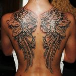 Фото тату с ангелом на спине 12.03.2020 №007 -angel tattoo on the back- tatufoto.com