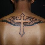 Фото тату с ангелом на спине 12.03.2020 №009 -angel tattoo on the back- tatufoto.com