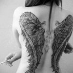 Фото тату с ангелом на спине 12.03.2020 №015 -angel tattoo on the back- tatufoto.com
