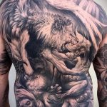 Фото тату с ангелом на спине 12.03.2020 №028 -angel tattoo on the back- tatufoto.com