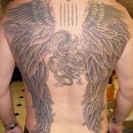 Фото тату с ангелом на спине 12.03.2020 №030 -angel tattoo on the back- tatufoto.com