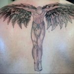Фото тату с ангелом на спине 12.03.2020 №035 -angel tattoo on the back- tatufoto.com