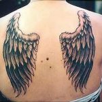 Фото тату с ангелом на спине 12.03.2020 №042 -angel tattoo on the back- tatufoto.com