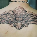 Фото тату с ангелом на спине 12.03.2020 №043 -angel tattoo on the back- tatufoto.com