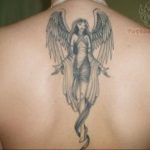 Фото тату с ангелом на спине 12.03.2020 №054 -angel tattoo on the back- tatufoto.com