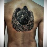 Фото тату с ангелом на спине 12.03.2020 №070 -angel tattoo on the back- tatufoto.com
