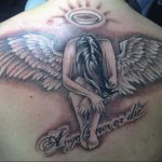 Фото тату с ангелом на спине 12.03.2020 №082 -angel tattoo on the back- tatufoto.com