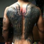 Фото тату с ангелом на спине 12.03.2020 №083 -angel tattoo on the back- tatufoto.com