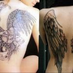 Фото тату с ангелом на спине 12.03.2020 №087 -angel tattoo on the back- tatufoto.com