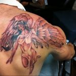 Фото тату с ангелом на спине 12.03.2020 №088 -angel tattoo on the back- tatufoto.com