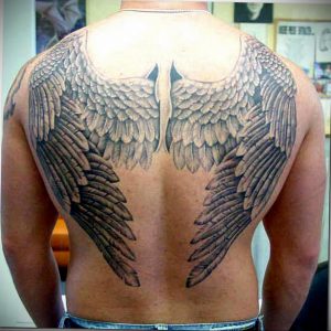 Фото тату с ангелом на спине 12.03.2020 №095 -angel tattoo on the back- tatufoto.com