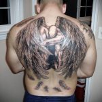 Фото тату с ангелом на спине 12.03.2020 №105 -angel tattoo on the back- tatufoto.com