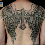 Фото тату с ангелом на спине 12.03.2020 №113 -angel tattoo on the back- tatufoto.com
