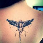 Фото тату с ангелом на спине 12.03.2020 №116 -angel tattoo on the back- tatufoto.com