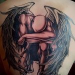 Фото тату с ангелом на спине 12.03.2020 №118 -angel tattoo on the back- tatufoto.com