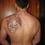 Фото тату с ангелом на спине 12.03.2020 №121 -angel tattoo on the back- tatufoto.com