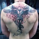 Фото тату с ангелом на спине 12.03.2020 №127 -angel tattoo on the back- tatufoto.com