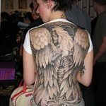 Фото тату с ангелом на спине 12.03.2020 №129 -angel tattoo on the back- tatufoto.com