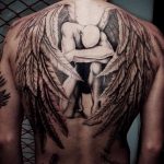 Фото тату с ангелом на спине 12.03.2020 №141 -angel tattoo on the back- tatufoto.com