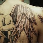 Фото тату с ангелом на спине 12.03.2020 №144 -angel tattoo on the back- tatufoto.com