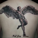 Фото тату с ангелом на спине 12.03.2020 №145 -angel tattoo on the back- tatufoto.com