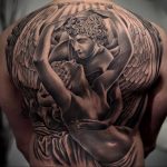 Фото тату с ангелом на спине 12.03.2020 №147 -angel tattoo on the back- tatufoto.com