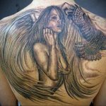 Фото тату с ангелом на спине 12.03.2020 №157 -angel tattoo on the back- tatufoto.com