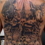 Фото тату с ангелом на спине 12.03.2020 №158 -angel tattoo on the back- tatufoto.com