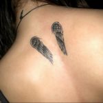 Фото тату с ангелом на спине 12.03.2020 №168 -angel tattoo on the back- tatufoto.com