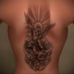 Фото тату с ангелом на спине 12.03.2020 №174 -angel tattoo on the back- tatufoto.com