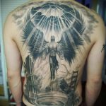 Фото тату с ангелом на спине 12.03.2020 №178 -angel tattoo on the back- tatufoto.com