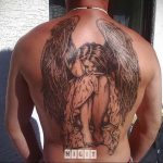Фото тату с ангелом на спине 12.03.2020 №179 -angel tattoo on the back- tatufoto.com