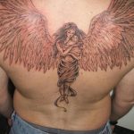 Фото тату с ангелом на спине 12.03.2020 №186 -angel tattoo on the back- tatufoto.com