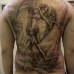 Фото тату с ангелом на спине 12.03.2020 №187 -angel tattoo on the back- tatufoto.com