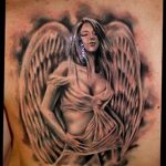 Фото тату с ангелом на спине 12.03.2020 №188 -angel tattoo on the back- tatufoto.com