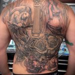 Фото тату с ангелом на спине 12.03.2020 №189 -angel tattoo on the back- tatufoto.com