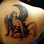 Фото тату с ангелом на спине 12.03.2020 №196 -angel tattoo on the back- tatufoto.com