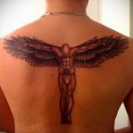 Фото тату с ангелом на спине 12.03.2020 №205 -angel tattoo on the back- tatufoto.com