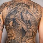 Фото тату с ангелом на спине 12.03.2020 №206 -angel tattoo on the back- tatufoto.com