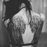 Фото тату с ангелом на спине 12.03.2020 №214 -angel tattoo on the back- tatufoto.com