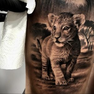 Фото черно-белой тату с животным 12.03.2020 №067 -animal tattoos- tatufoto.com